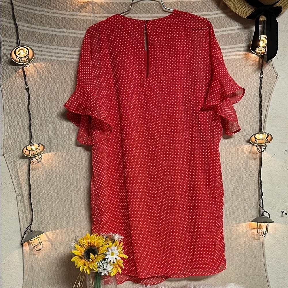 Three Eighty Two Red Polka Dot flowy dress - Picture 8 of 11